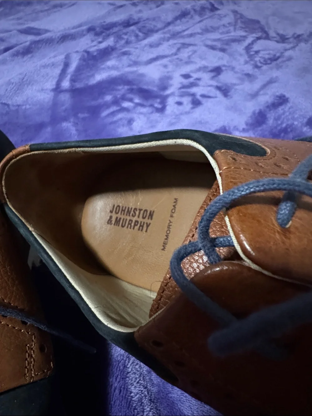 Johnston & Murphy Black and Brown Two-Tone Brogue Derby Shoes